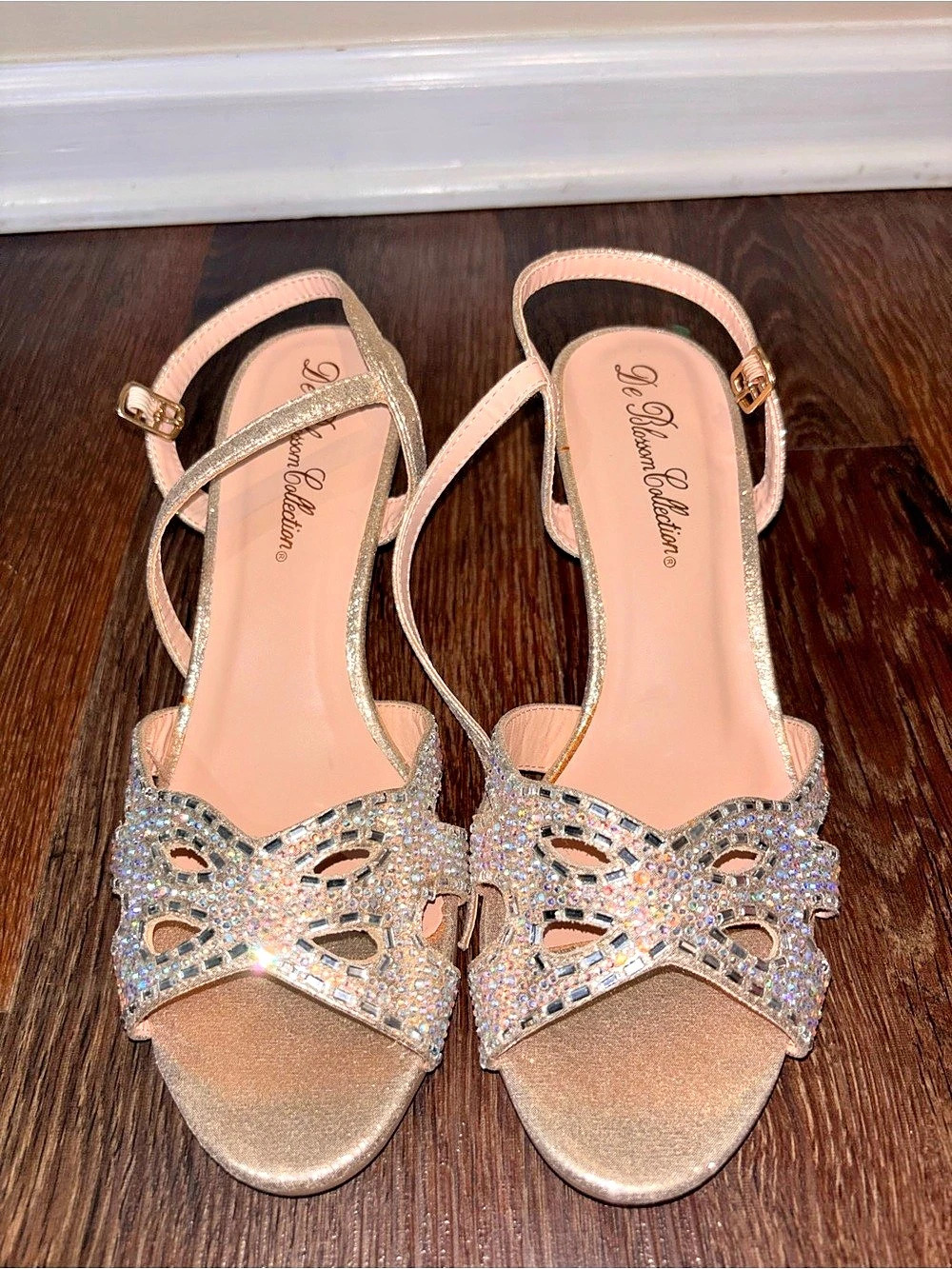 Coloriffics Crystal Embellished Heels Gold & Silver US 9